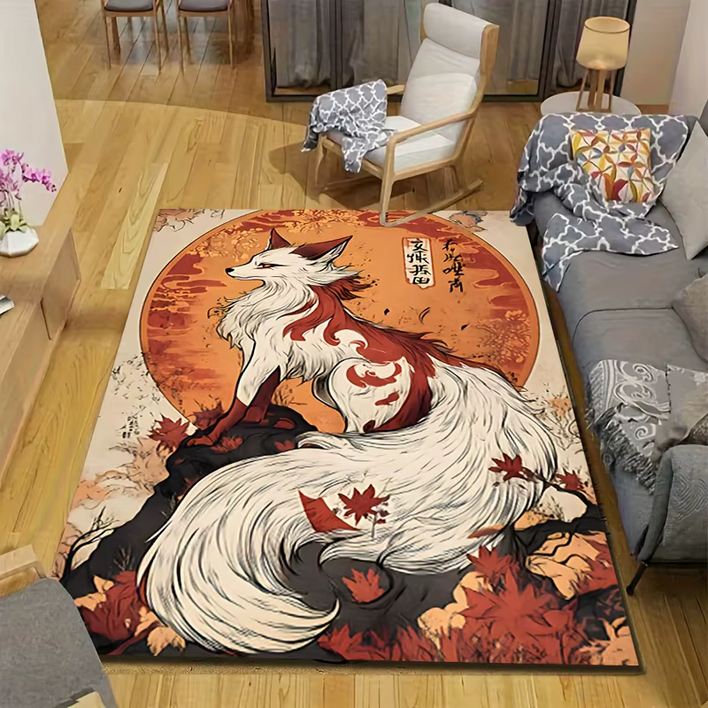 Tapis en velours et flanelle imprimé Fox Spirit