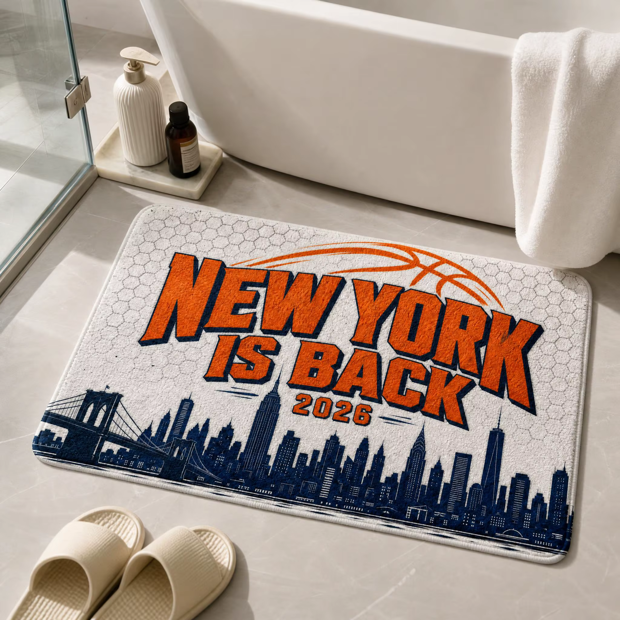 Paillasson vintage avec motif de l'horizon de New York