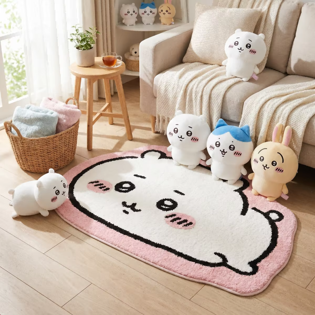 Tapis en peluche Chiikawa Usagi Hachiware