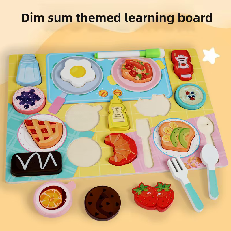 Jouets de cuisine pour enfants, série de cuisine de simulation, ensemble de jouets éducatifs, ensemble d'ingrédients de cuisine en bois, jouets cadeaux
