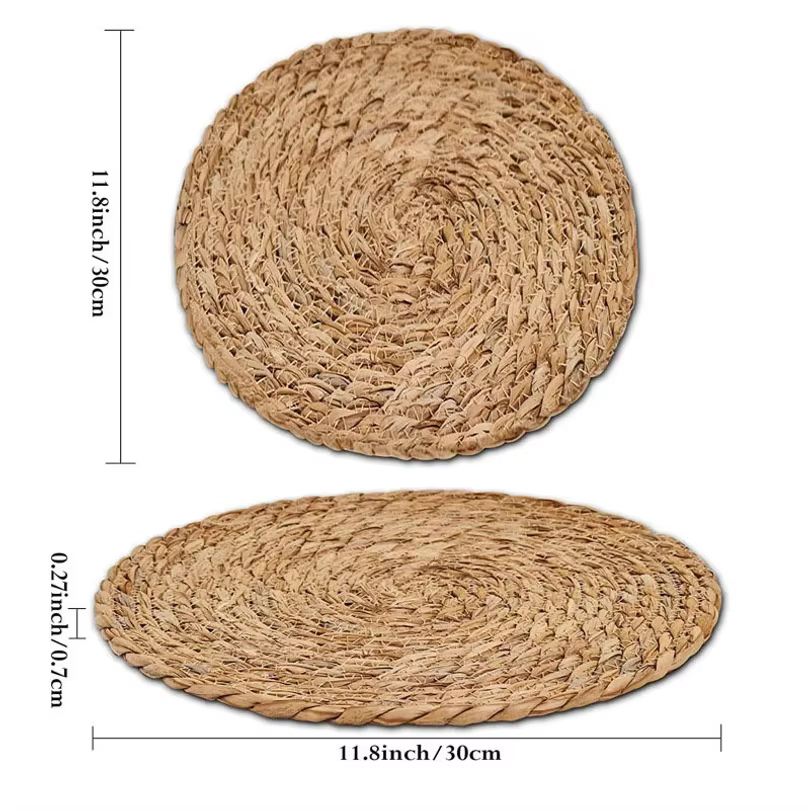 Tapis de Pot en rotin tissé à la main