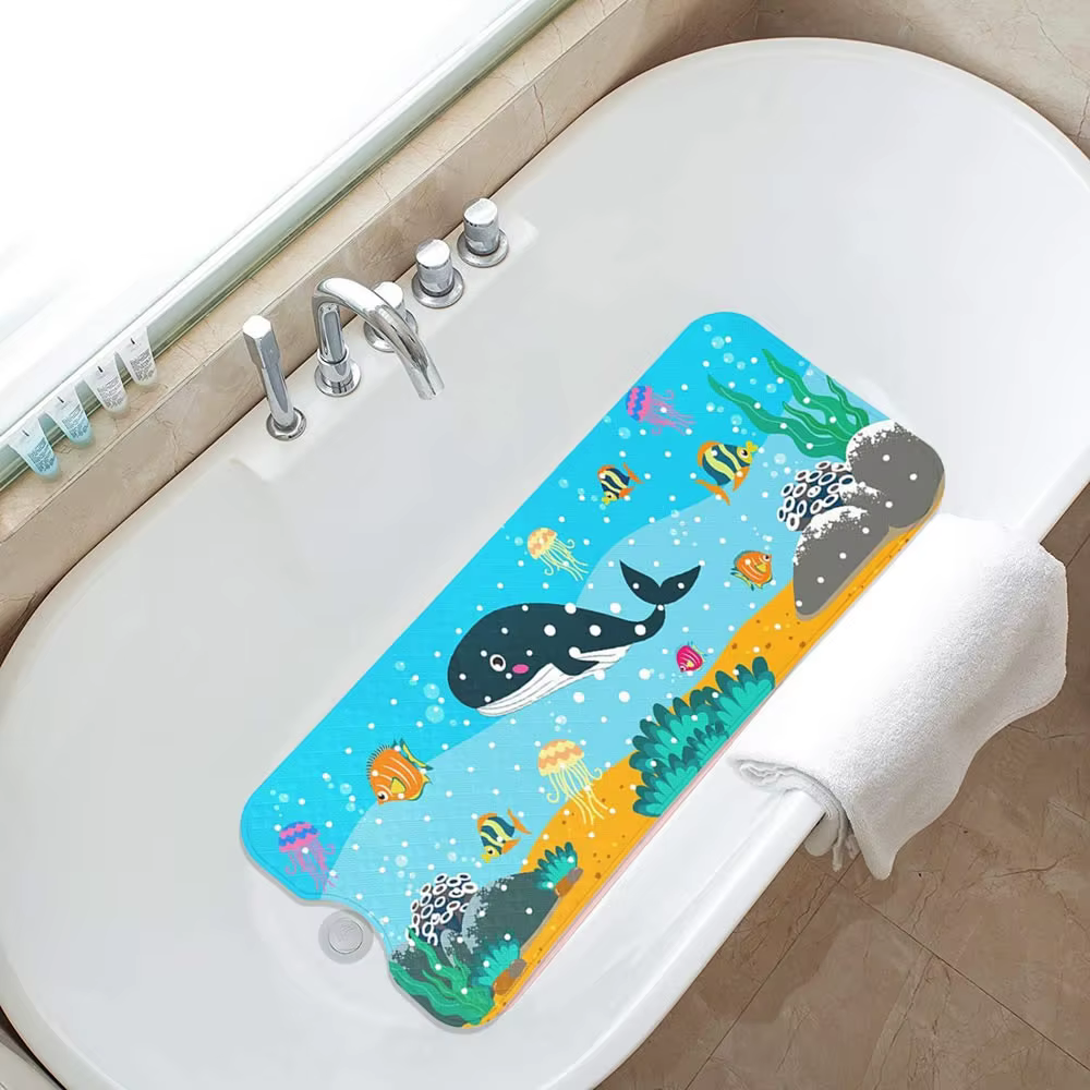 Tapis de bain antidérapant long en forme de bande dessinée