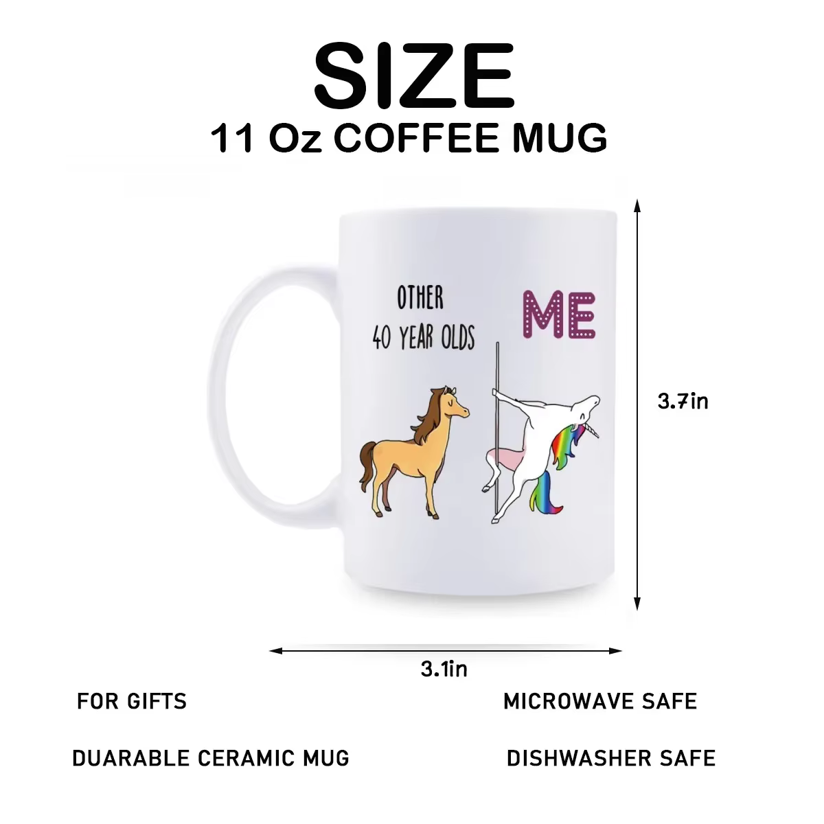 Tasses à café fantaisie pour femmes, cadeaux d'anniversaire drôles, cadeaux de Noël, 40e anniversaire, 11 oz, 1984