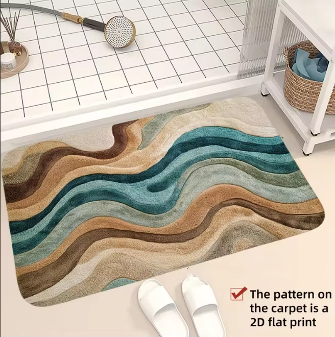 Tapis moderne bleu marine à motif en spirale