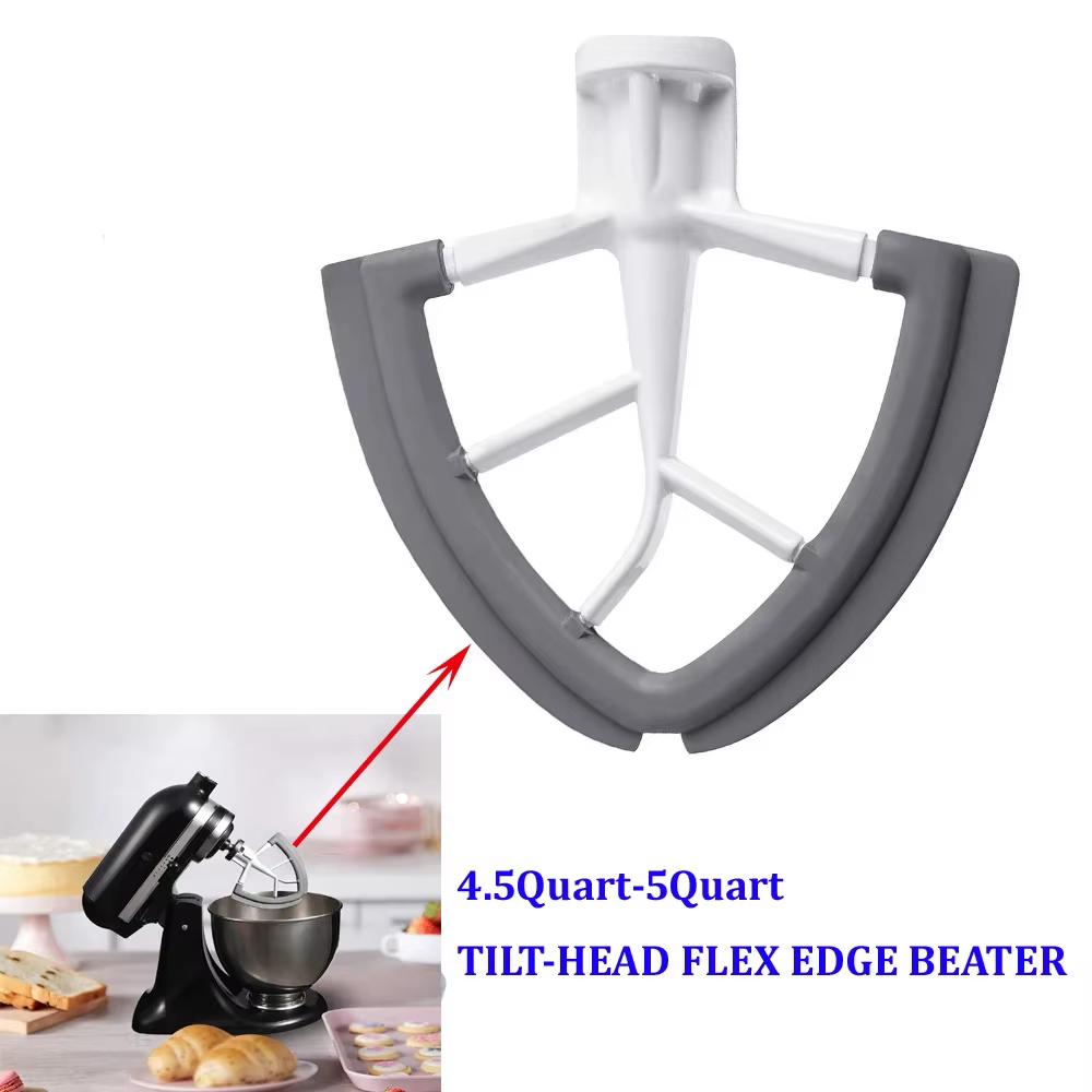 Batteur à bord flexible pour mélangeur KitchenAid 4,5-5 QT, accessoires de mélangeur sur socle à tête inclinable, accessoires de palette de mélangeur en Silicone, pièce de mélangeur