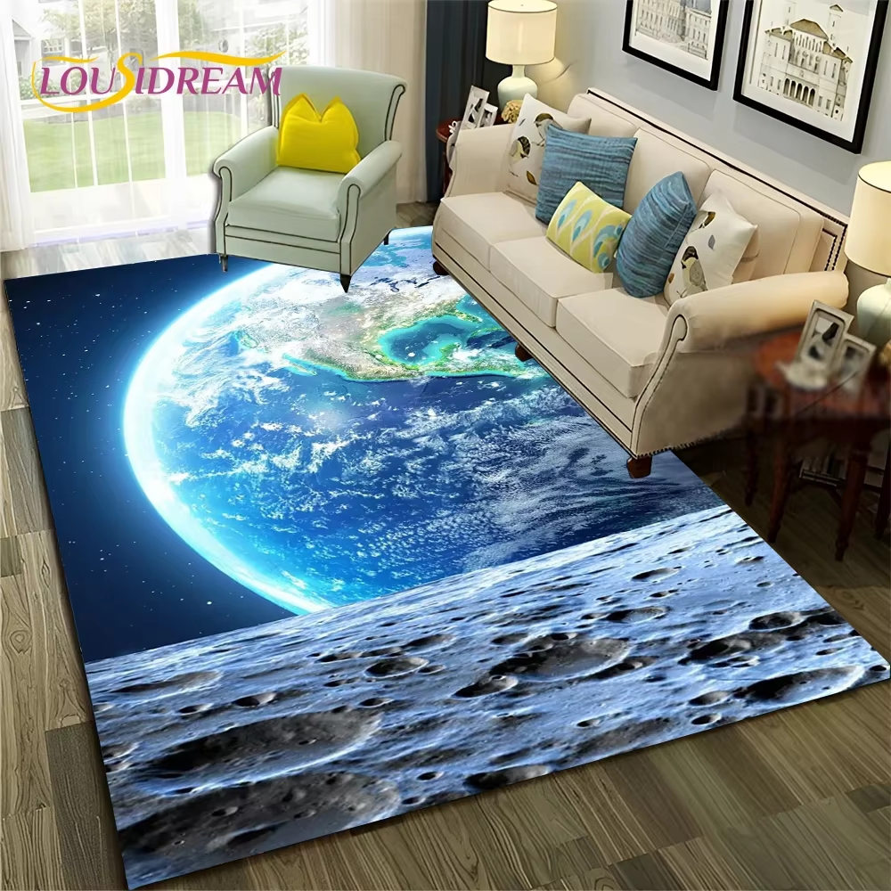 Tapis de sol antidérapant avec espace de l'univers 3D