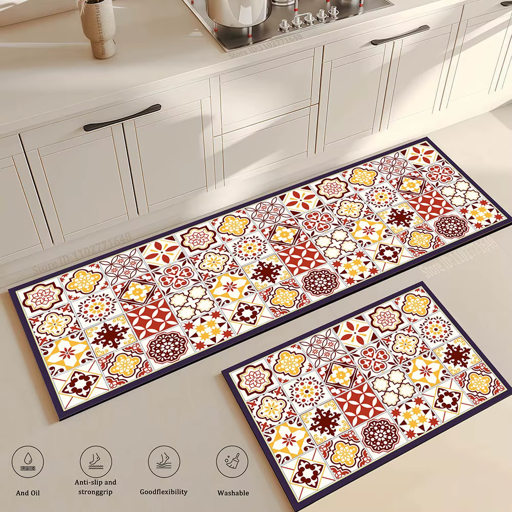 Tapis de cuisine rétro antidérapant