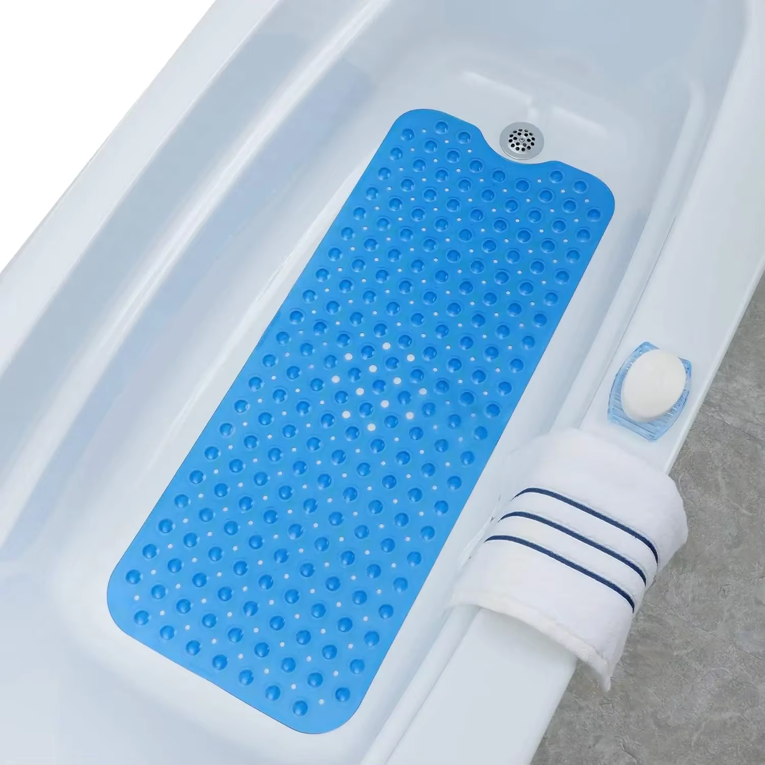 Tapis de baignoire antidérapant Extra Long pour salle de bain