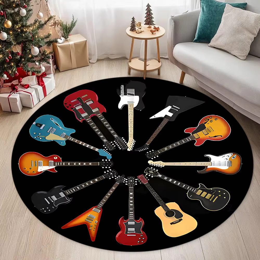 Tapis rond de guitare électrique magique