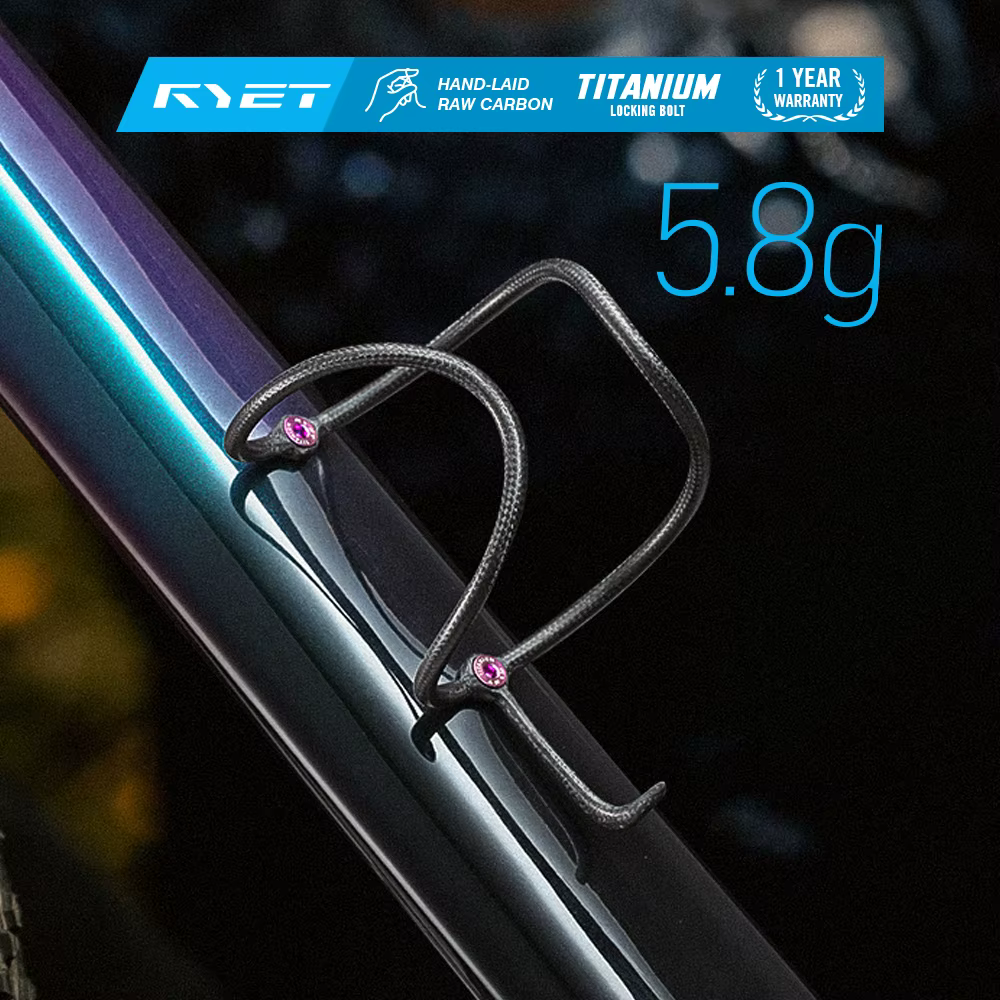 Porte-bidon en carbone RYET 5,8 g avec boulons en titane, carbone haute performance HM, finition brute, diamètre 74 mm, pour vélo