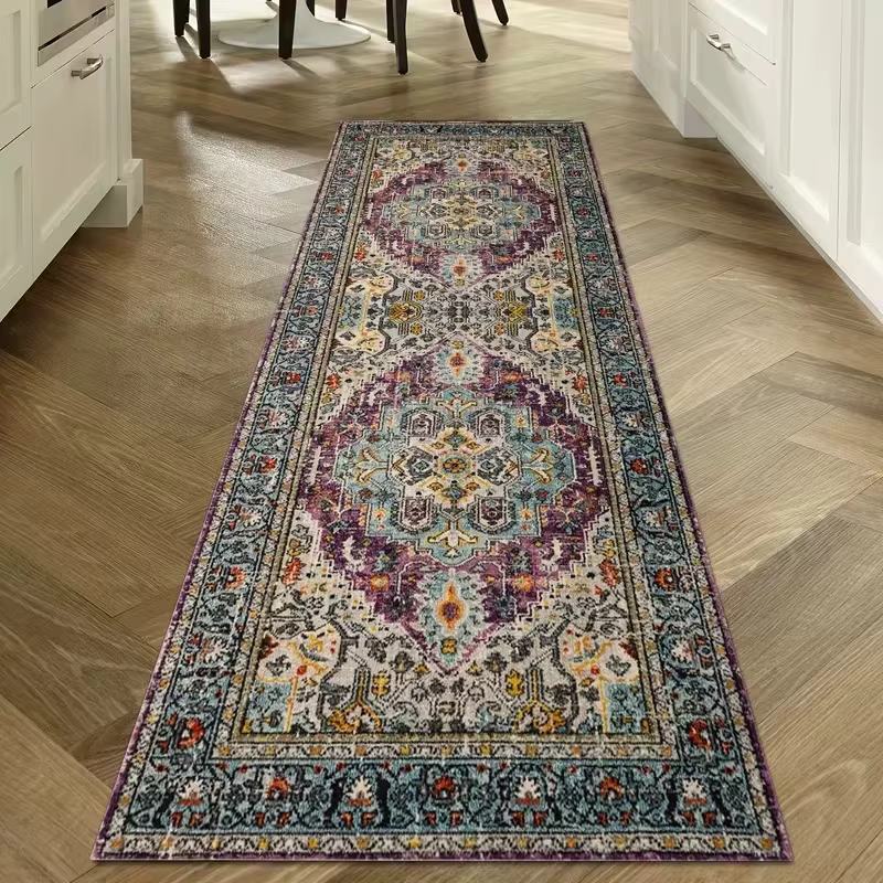 Tapis ethnique vintage VIKAMA - Antidérapant et durable