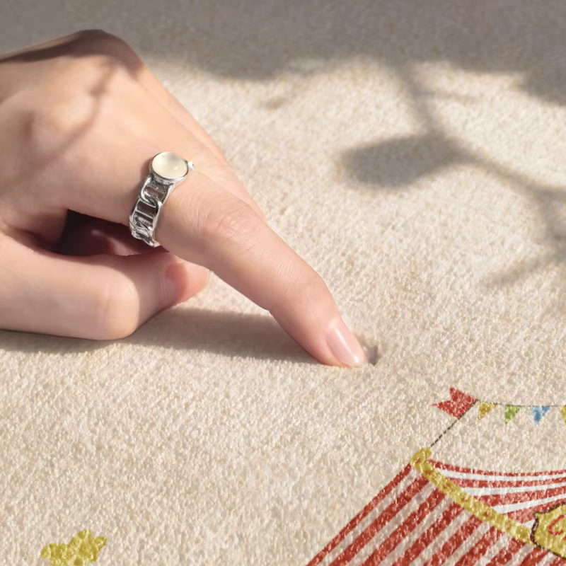Tapis rond à motif de dessin animé pour décoration de chambre à coucher