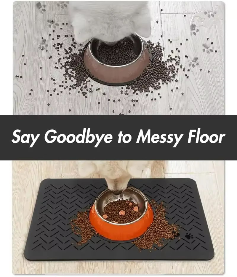 Tapis d'alimentation absorbant pour animaux de compagnie