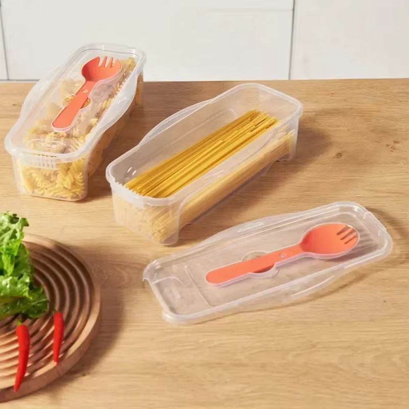 Boîte de cuisson de pâtes au micro-ondes avec passoire, boîte à pâtes résistante à la chaleur avec cuillère à salade, cuiseur à vapeur, cuiseur à Spaghetti, accessoires de cuisine