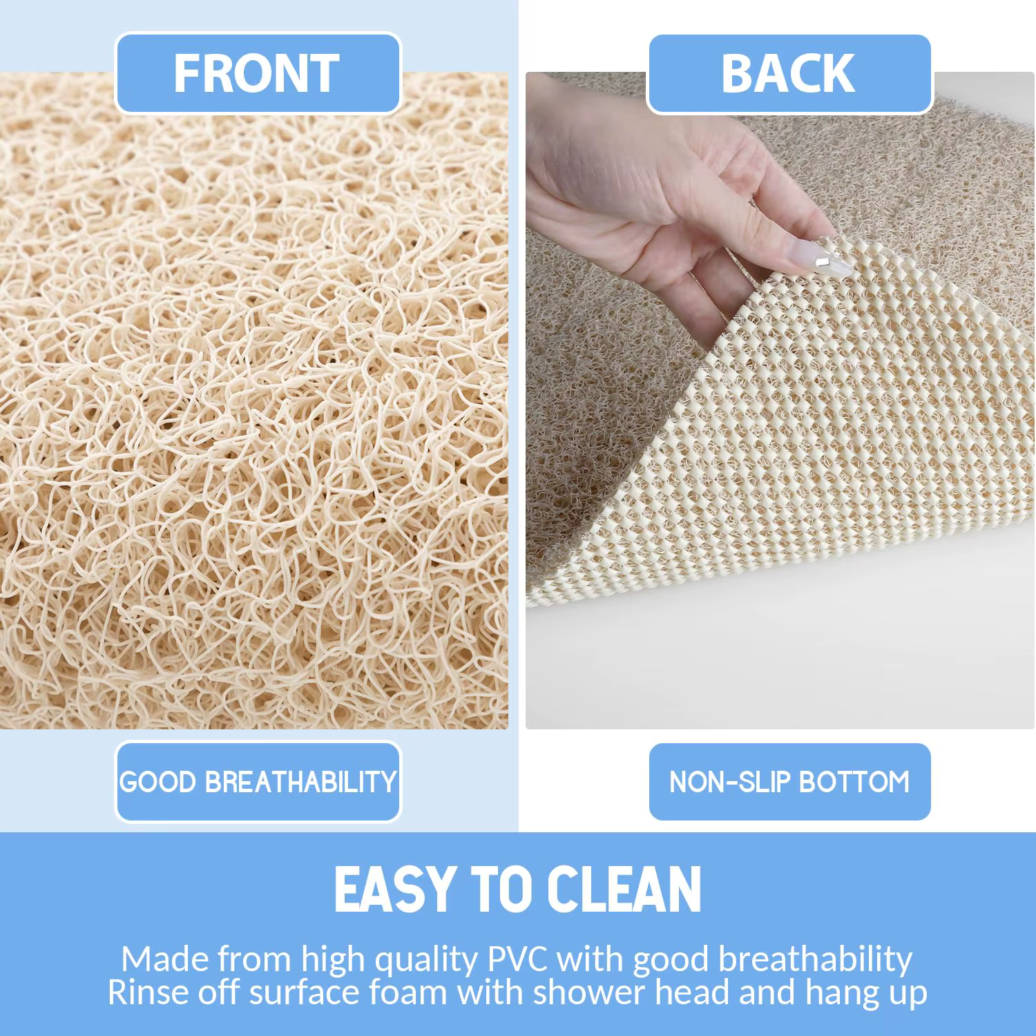 Tapis de baignoire antidérapant 40x60 CM
