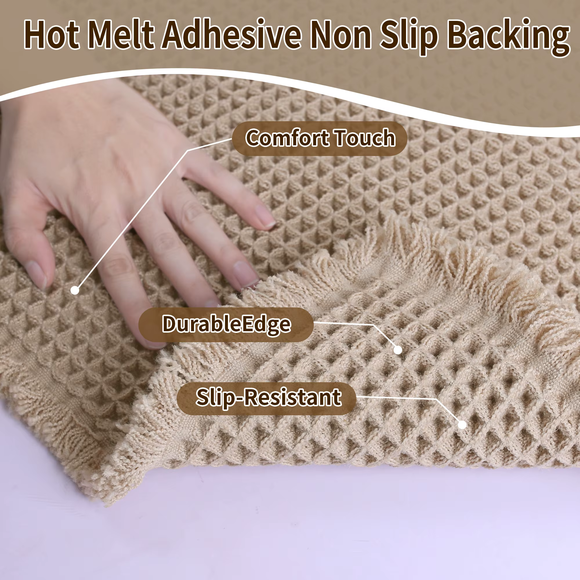 Tapis de bain gaufré super absorbant antidérapant