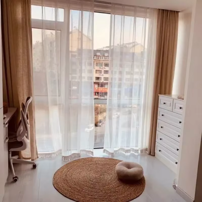Tapis de rotin tissé à la main Rond Paille Jute