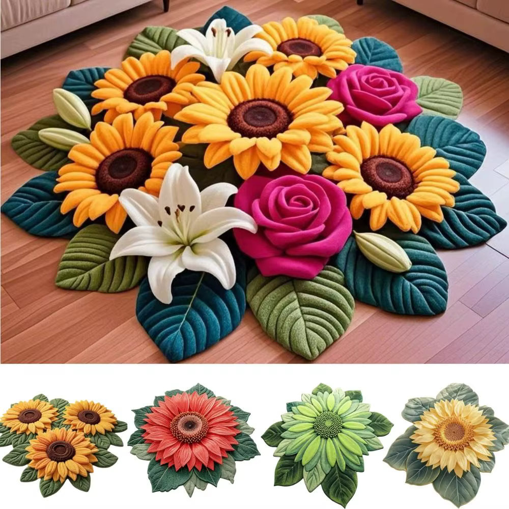 Tapis de sol en forme de tournesol durable