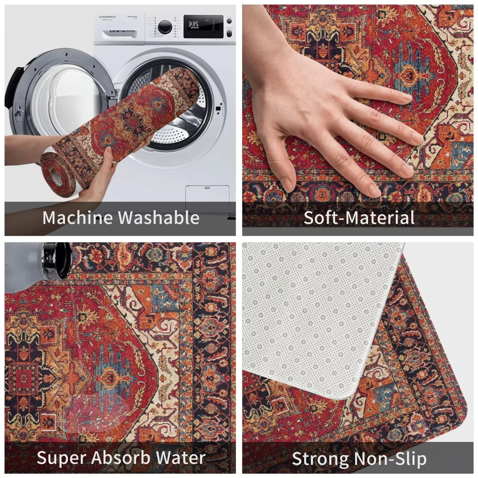 VIKAMA tapis ethnique marocain salle de bain cuisine