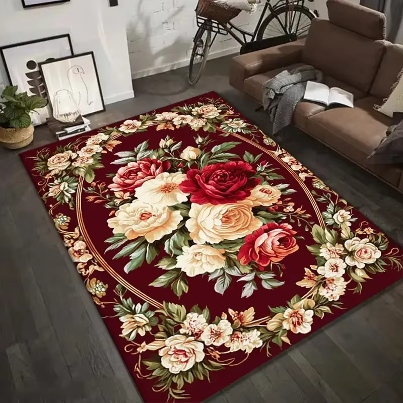 Tapis de zone florale vintage