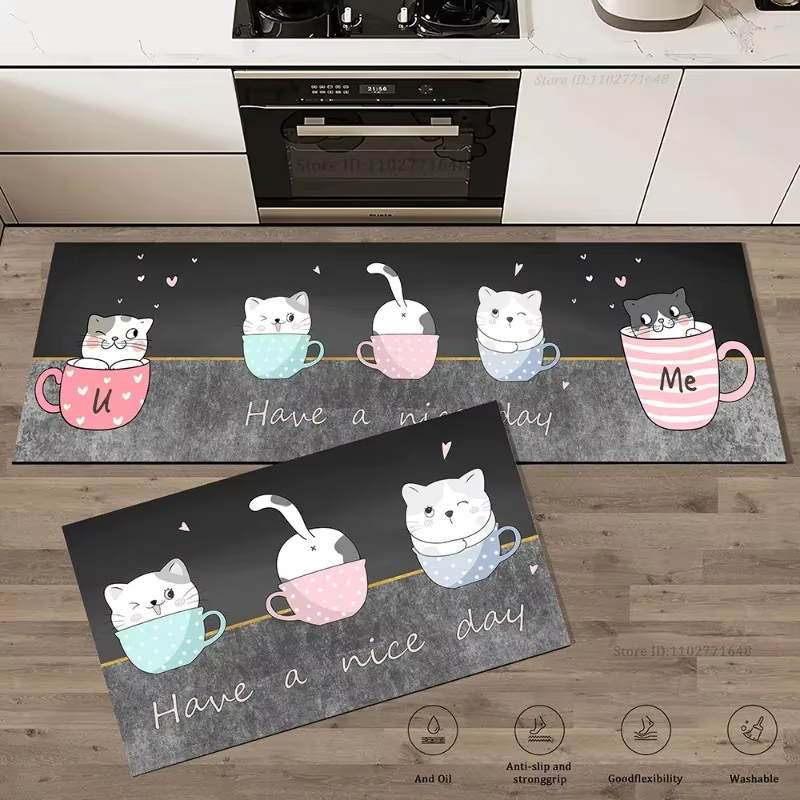 Tapis de sol Long d'angle de cuisine pour chat