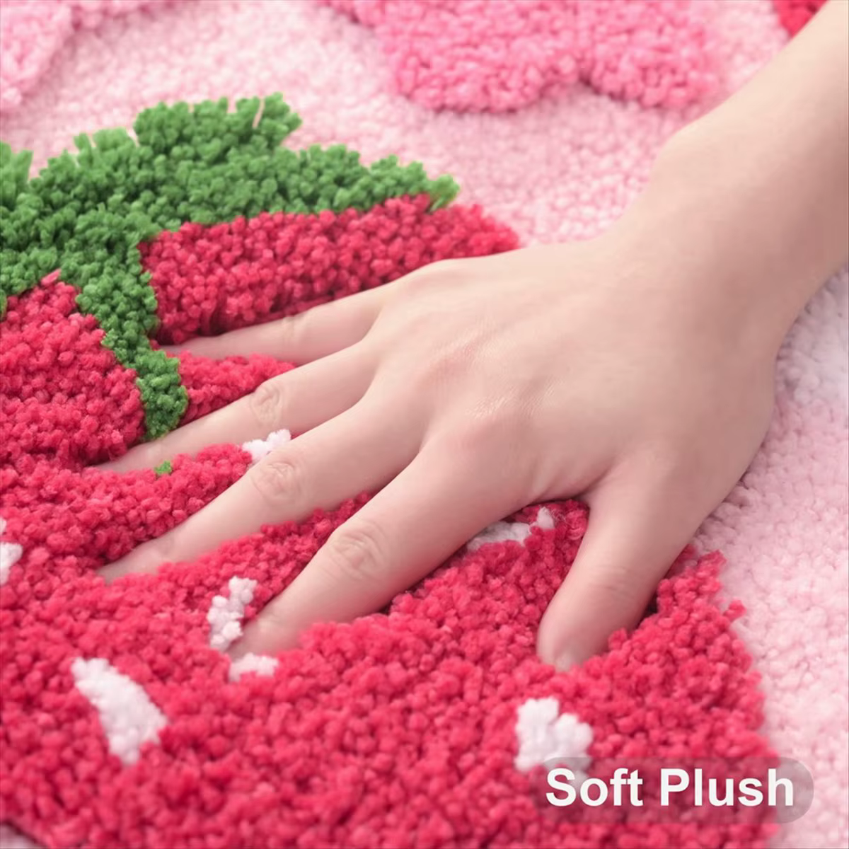 Tapis de salle de bain rose exquis