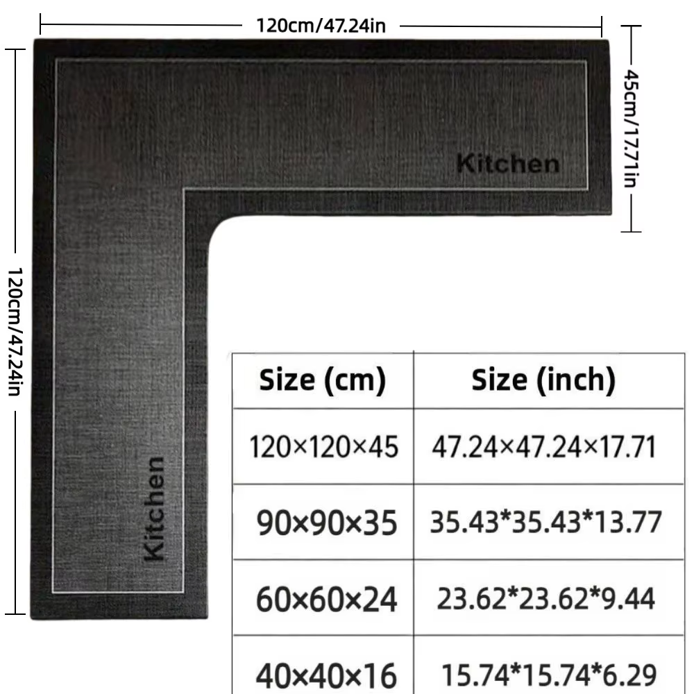 Tapis de cuisine en forme de L