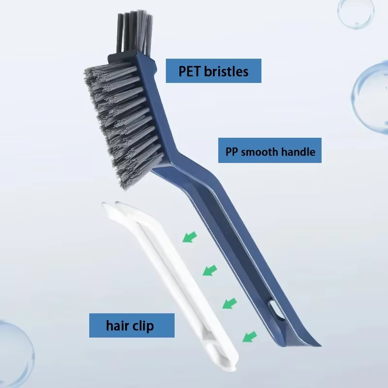 Brosse de nettoyage efficace pour coins et espaces – Brosse de nettoyage polyvalente 2 en 1 pour carrelage de salle de bain et de sol