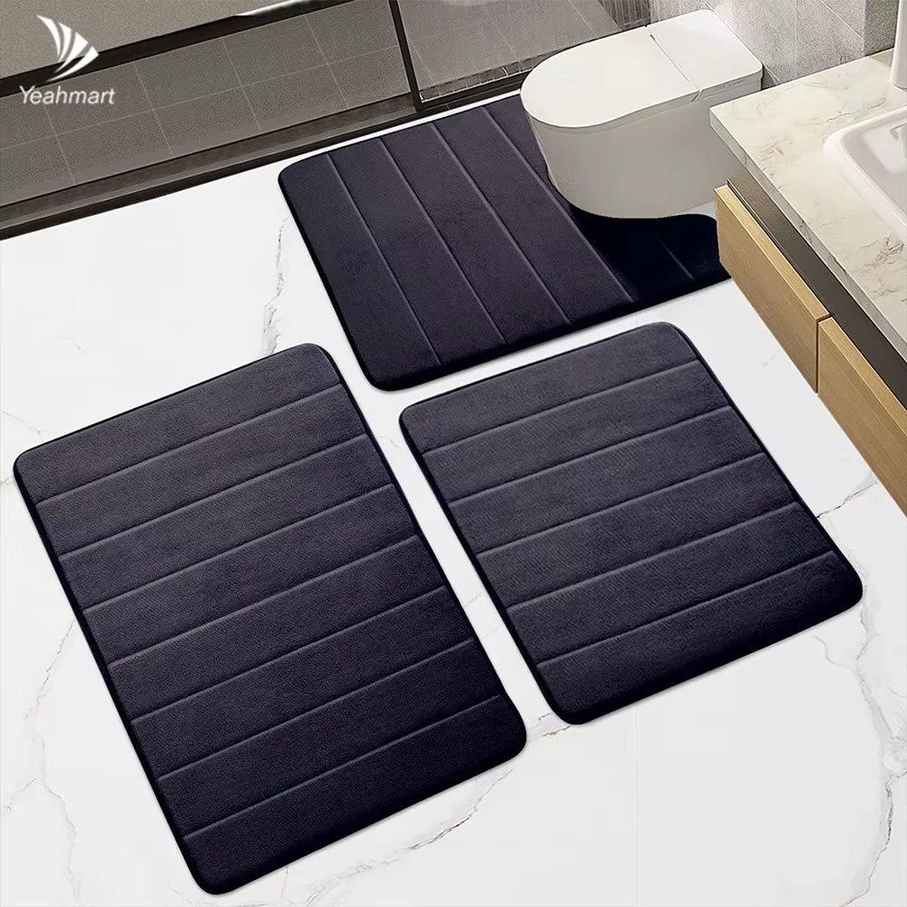 Polymères de bain en mousse à mémoire de forme, extra doux, coordonnants, super absorbants, tapis de bain pour le sol, les pieds, les toilettes
