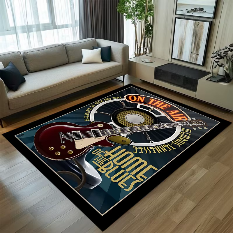 Tapis de sol vintage guitare rock