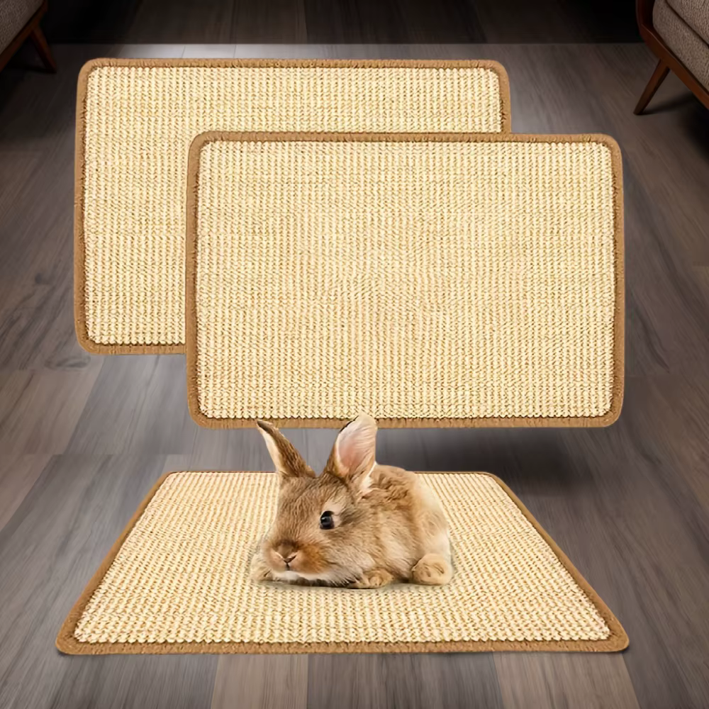 Tapis à mâcher et à gratter pour lapin – Coussin antidérapant en fibre naturelle | Sous-vêtements en cage et soins des
