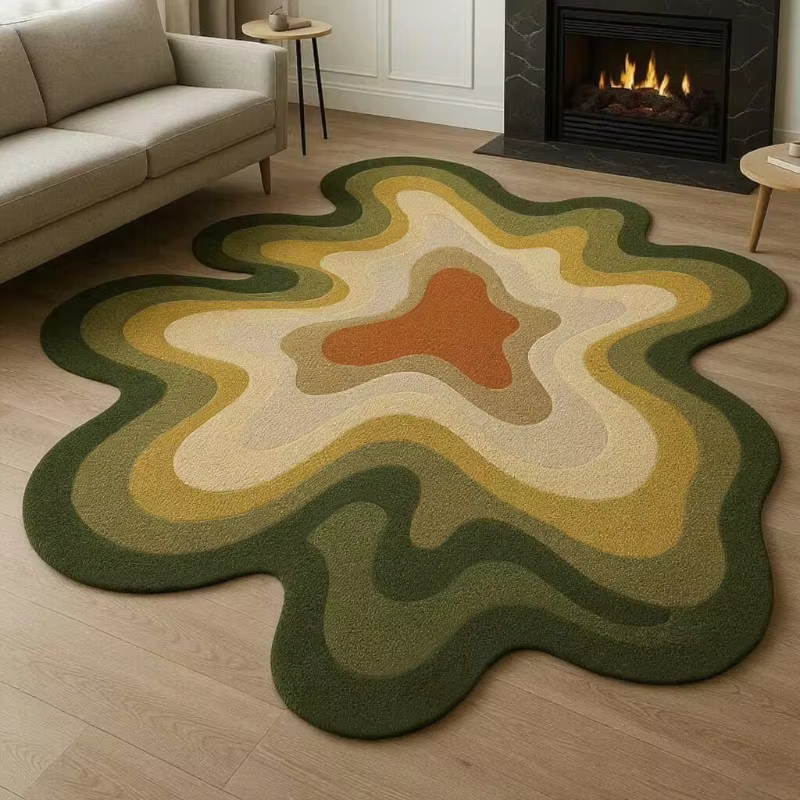 Tapis de décoration de chambre à coucher couleur Dopamine