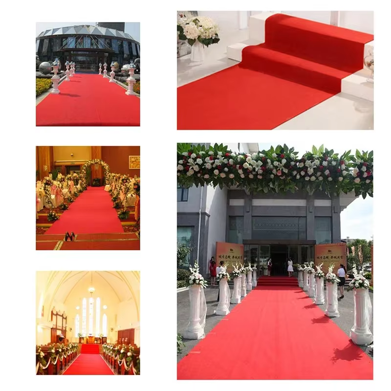 Tapis de Couloir Rouge Uni pour Mariage