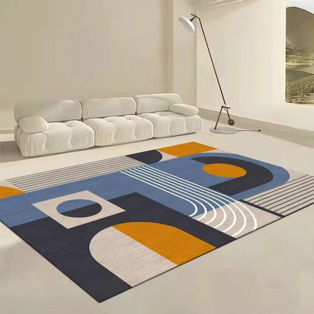 Tapis de Sol Géométrique de Luxe pour Chambre à Coucher