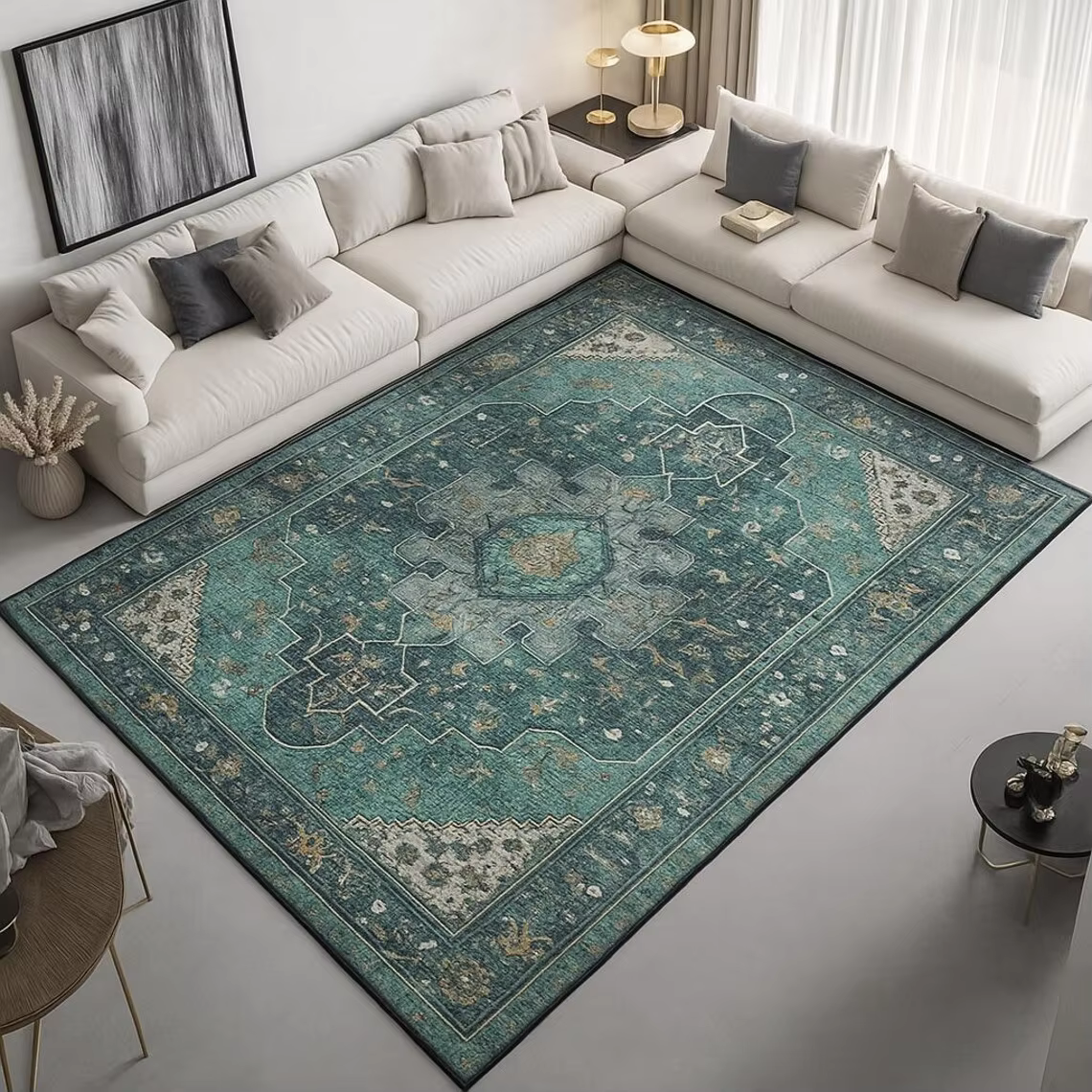 Tapis de zone orientale rouge