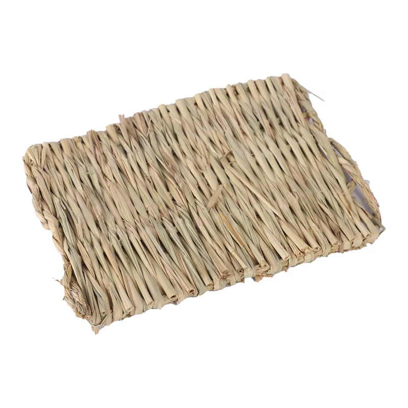 Tapis d'herbe de lapin respirant tissé à la main en paille