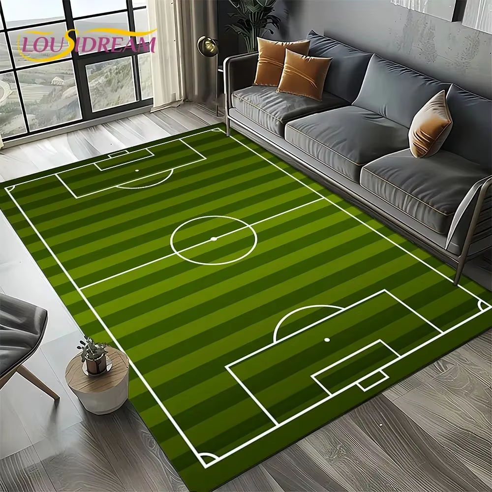 Tapis de sol antidérapant style terrain de football pour salon