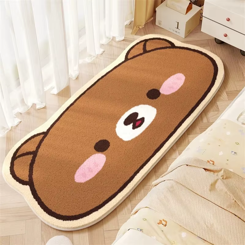 Tapis long en peluche Kawaii Rilakkuma