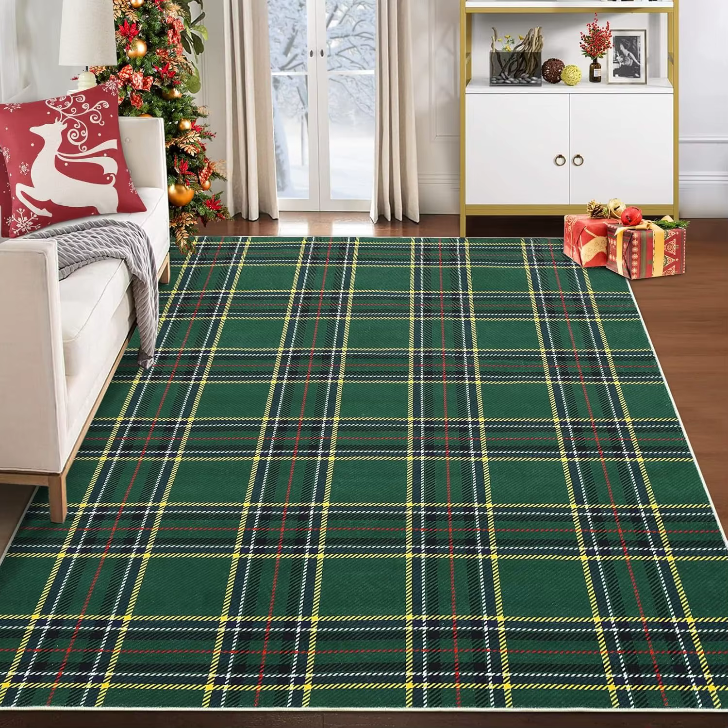 Tapis de salon de noël lavable en machine