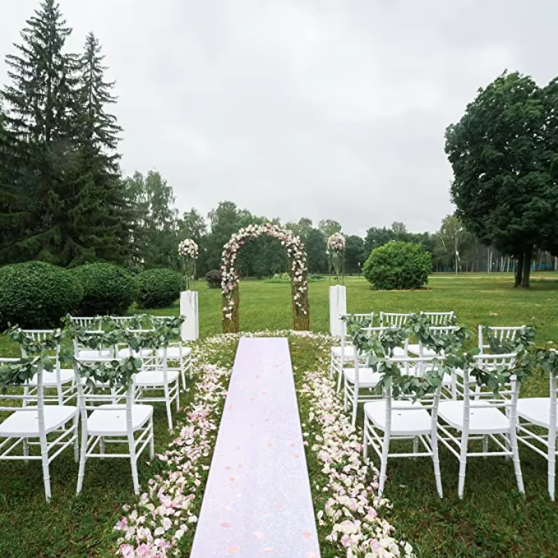 Tapis blanc scintillant romantique pour mariage