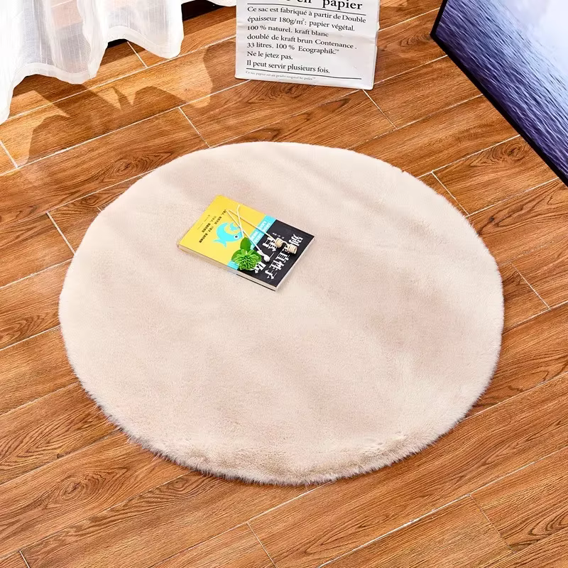 Tapis rond coloré Shaggy pour salon