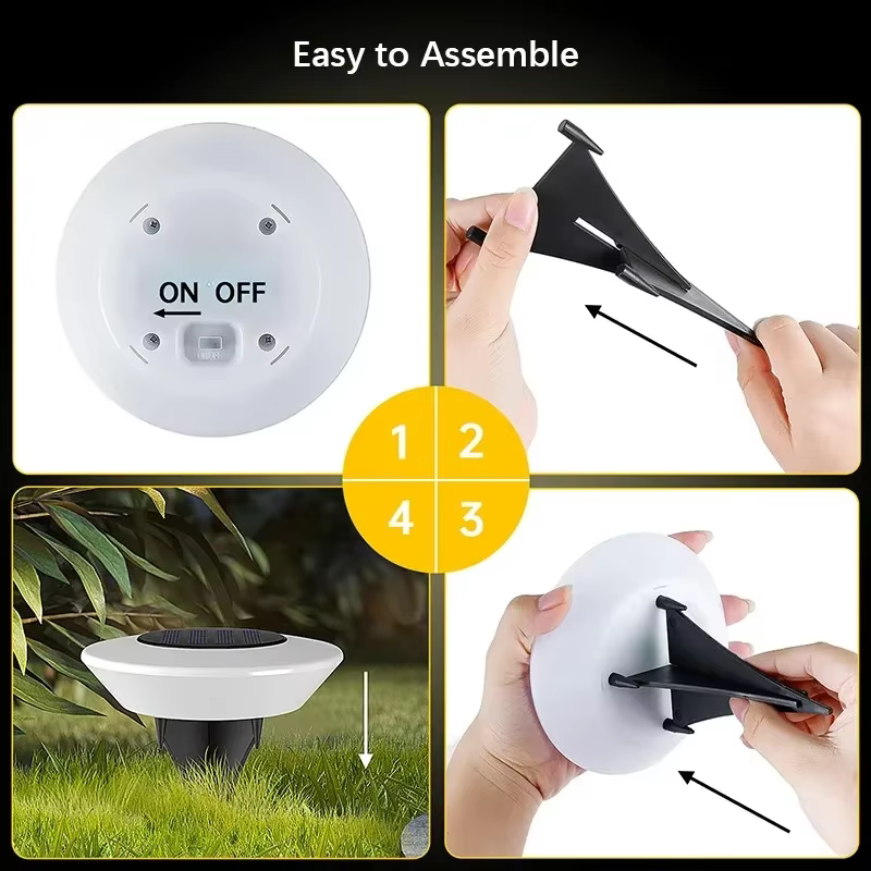 Lampe Solaire d'Extérieur à LED, Éclairage à 360 °, Étanche IP65, Marche/Arrêt, Idéal pour un Jardin, une Cour, un Arrière-Cour, une Allée ou une Pelouse