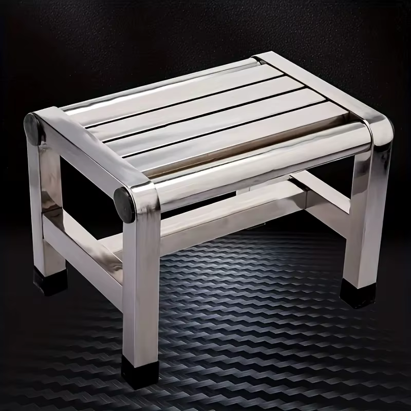 Tabouret carré multifonctionnel en acier inoxydable, imperméable, antidérapant, épais et durable, adapté à une utilisation en intérieur et en extérieur