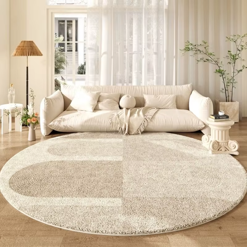 Tapis rond de décoration de salon de Style crème