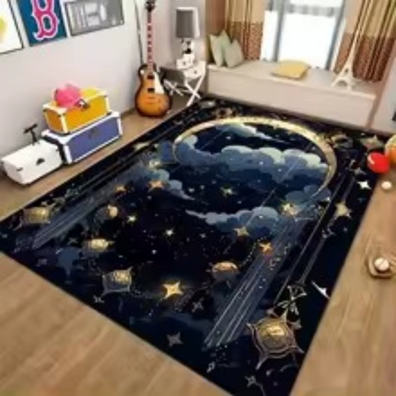 Tapis de couloir à rayures noires et blanches