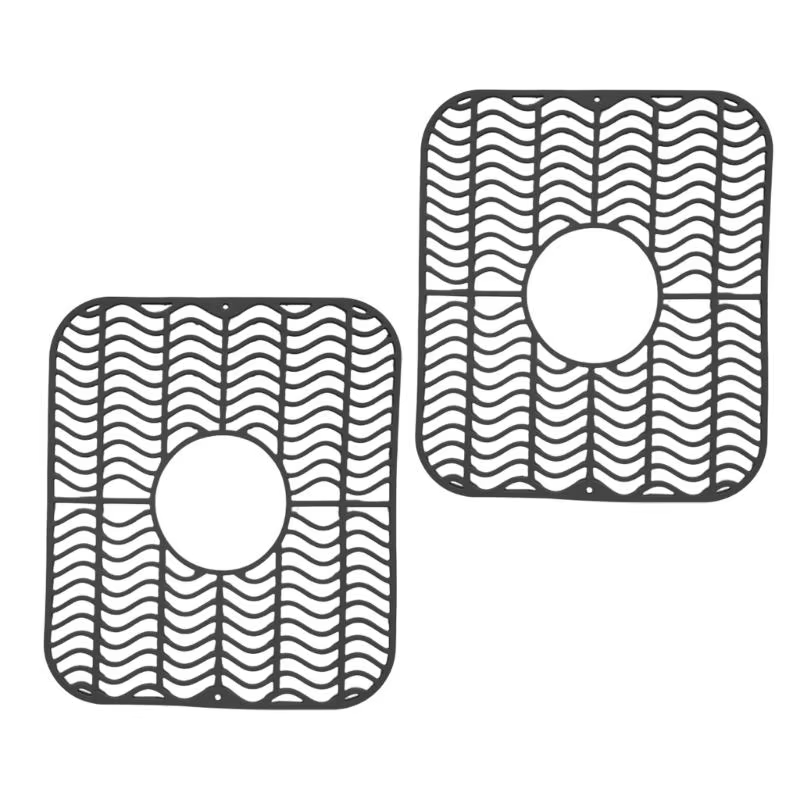 Lot 2 tapis d'évier en caoutchouc Design texturé