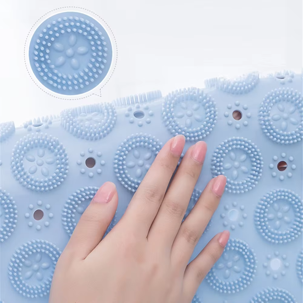 Tapis de bain rond avec trou de vidange