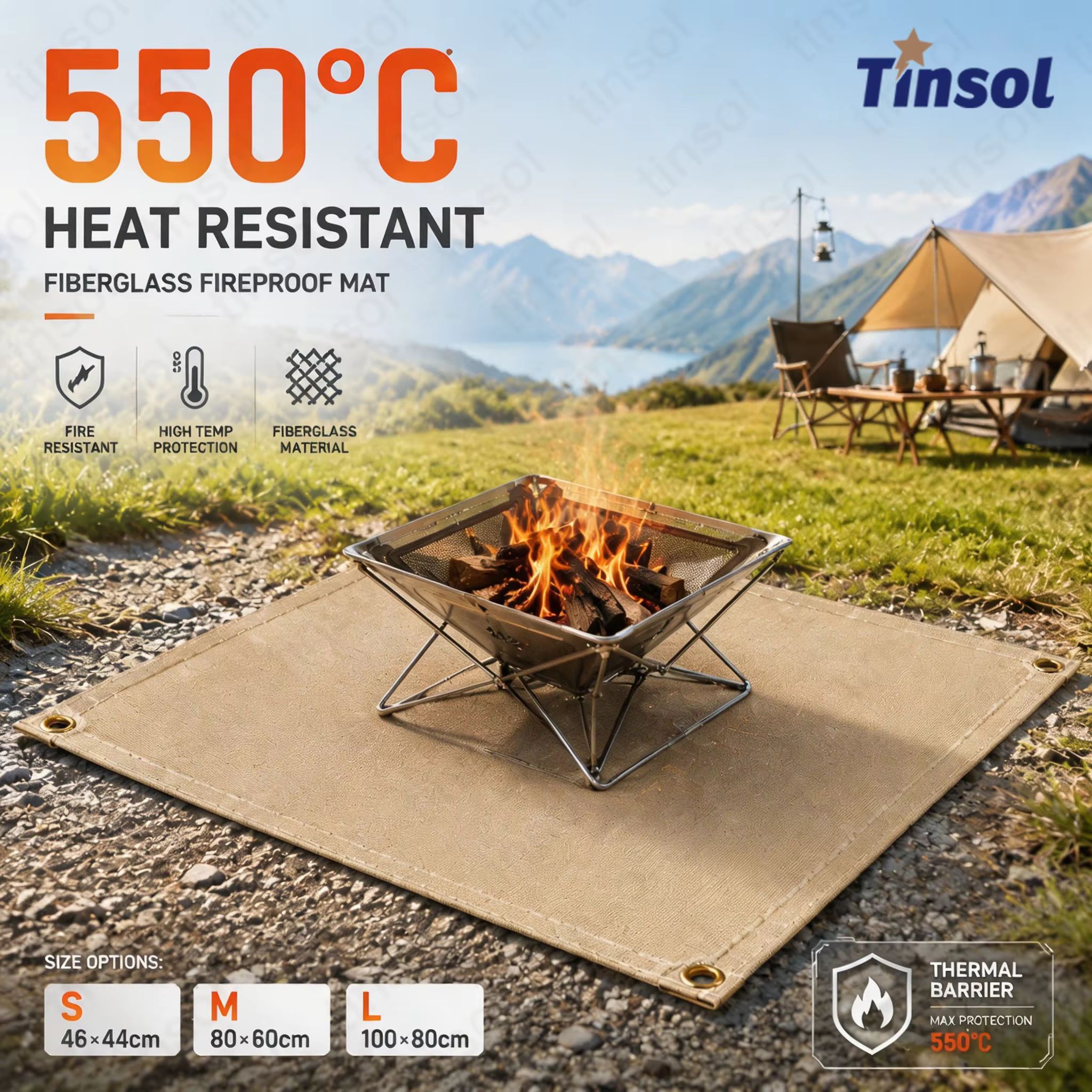 Tapis isolant ignifuge pour pique-nique et barbecue en plein air 2026