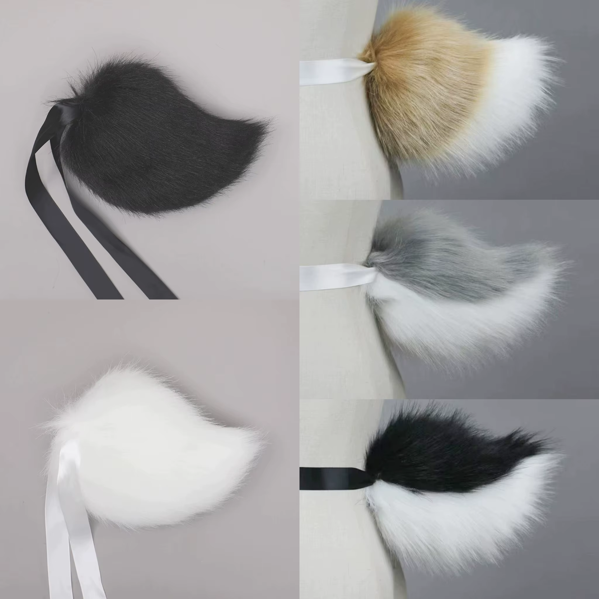8 couleurs Kawaii queue de lapin en peluche Fursuit Anime mignon queues de fourrure Cosplay accessoires de Costume Lolita JK fille soirée jeu de rôle queue