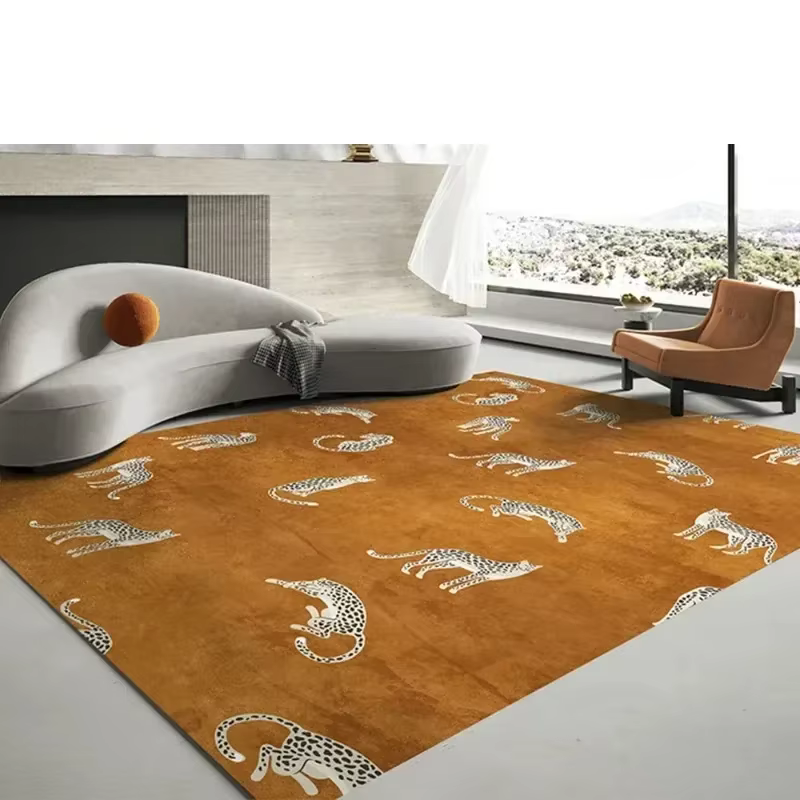 Tapis Léopard de Grande Surface, observateur et Luxueux, Décoration de Maison, Tables Basses, Polymères en Peluche, Chambre à Coucher, Lea Security оBUY ер Tapis